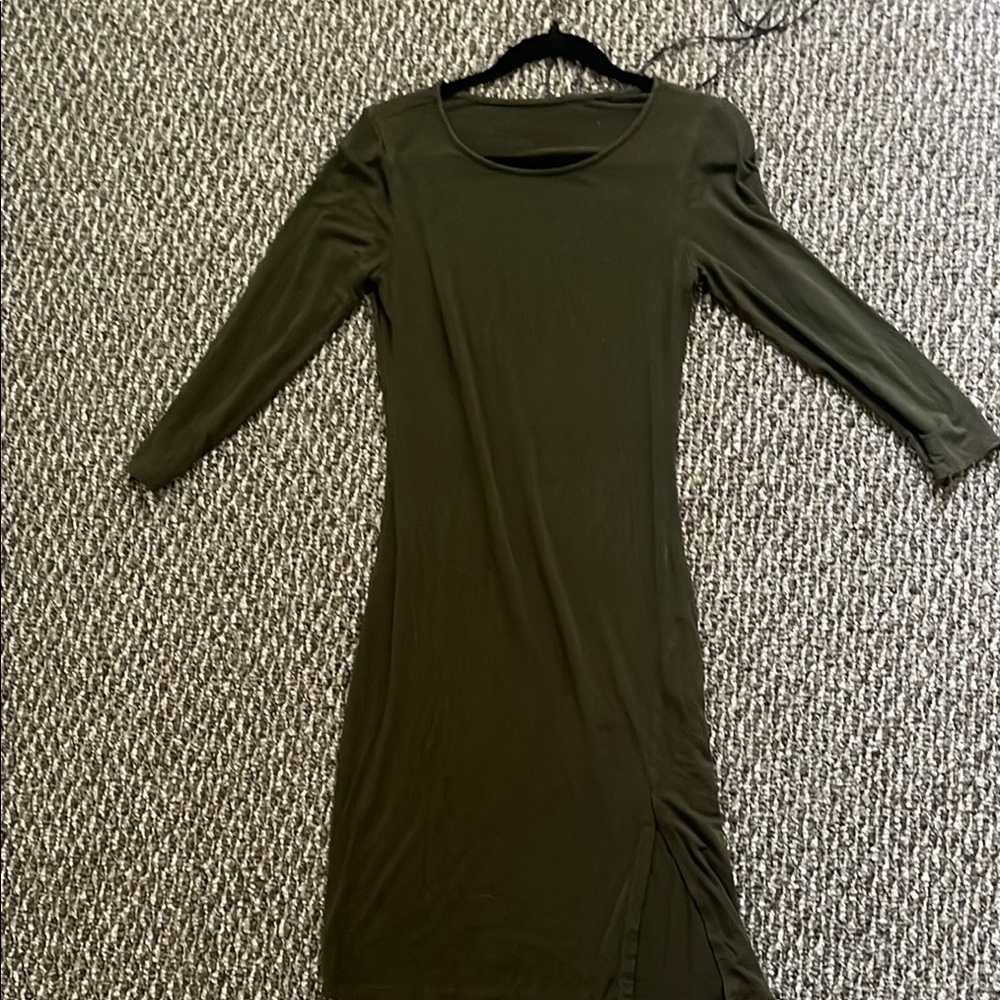 Elegant Olive Green Dress